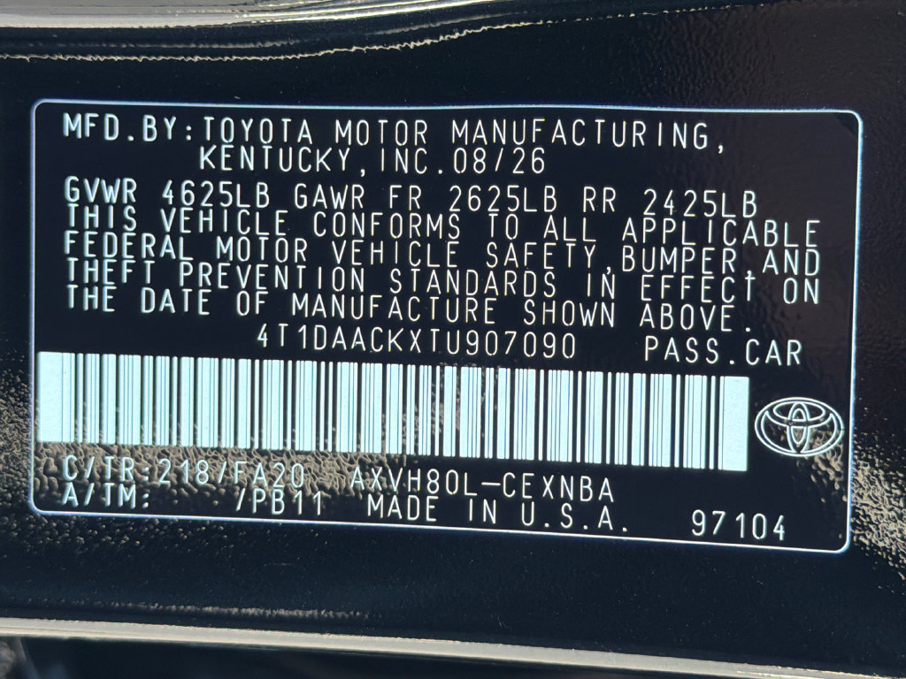 New 2026 Toyota Camry Sedan