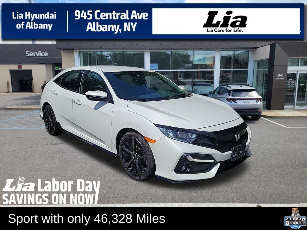 Platinum White Pearl 2021 Honda Civic Hatchback Hatchback Front-Wheel Drive Continuously Variable Transmission