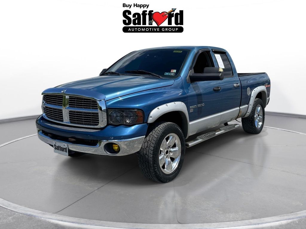 Blue 2003 Dodge RAM 1500 ST Quad Cab 4WD Pickup Truck Four-Wheel Drive 5-Speed Automatic