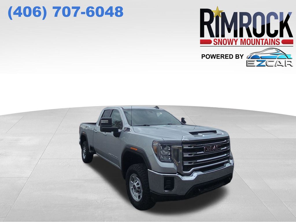 Silver 2022 GMC Sierra 2500HD SLE Double Cab 4WD Pickup Truck Four-Wheel Drive 6-Speed Automatic