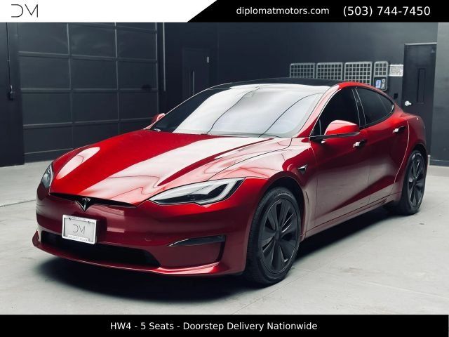 Red 2024 Tesla Model S Sedan All-Wheel Drive 1-Speed Automatic