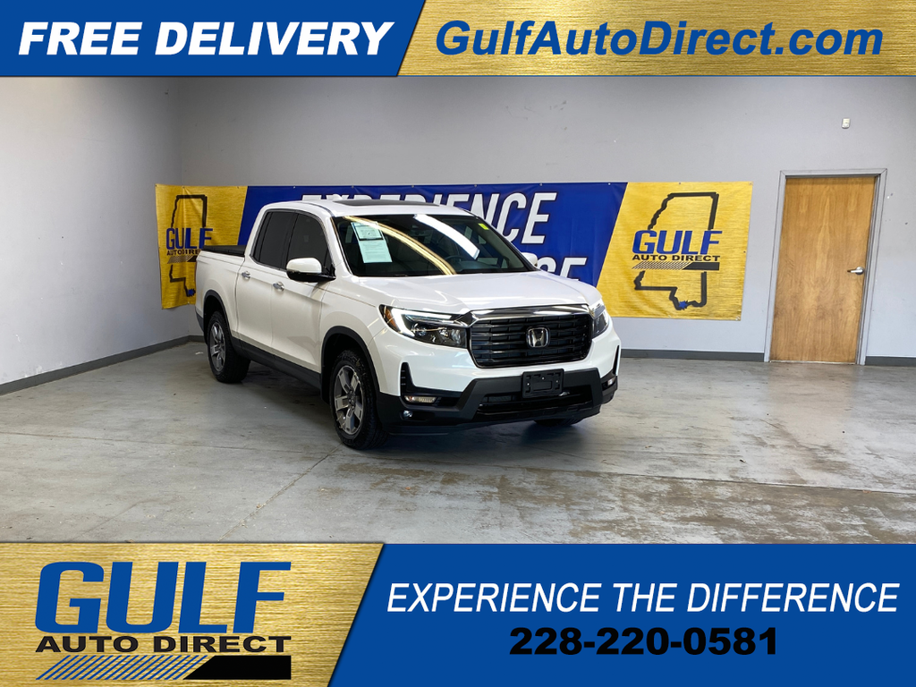 Platinum White Pearl 2023 Honda Ridgeline Pickup Truck All-Wheel Drive 9-Speed Automatic