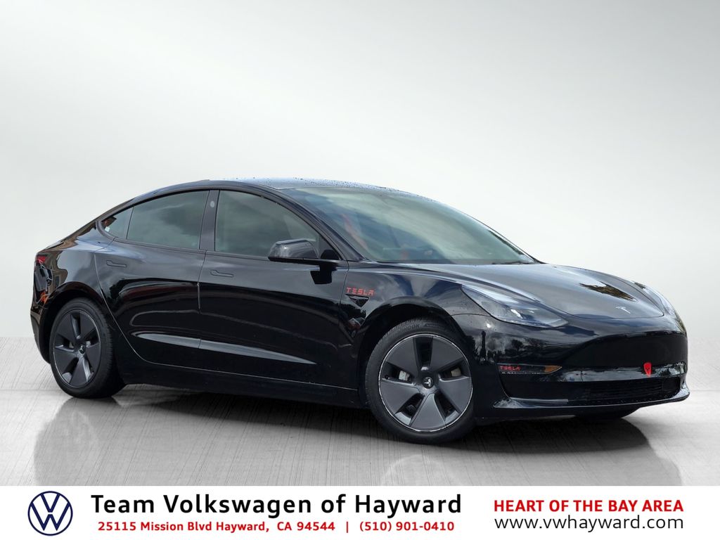 Solid Black 2023 Tesla Model 3 RWD Sedan Rear-Wheel Drive 1-Speed Automatic