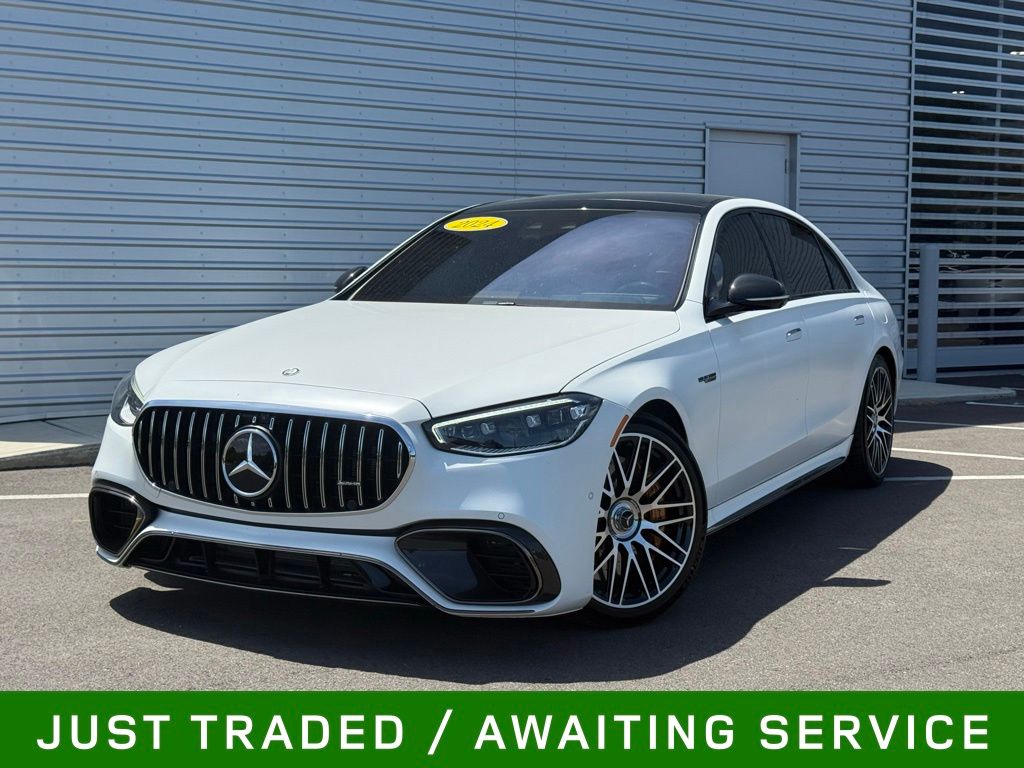 MANUFAKTUR Moonlight White Metallic 2024 Mercedes-Benz S-Class AMG S 63 E Performance 4MATIC Sedan All-Wheel Drive 9-Speed Automatic