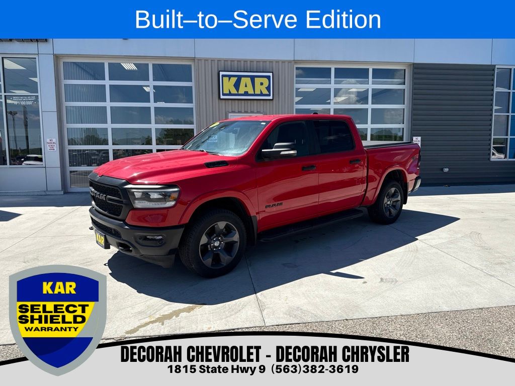 Flame Red Clearcoat 2021 RAM 1500 Big Horn Crew Cab 4WD Pickup Truck Four-Wheel Drive 8-Speed Automatic