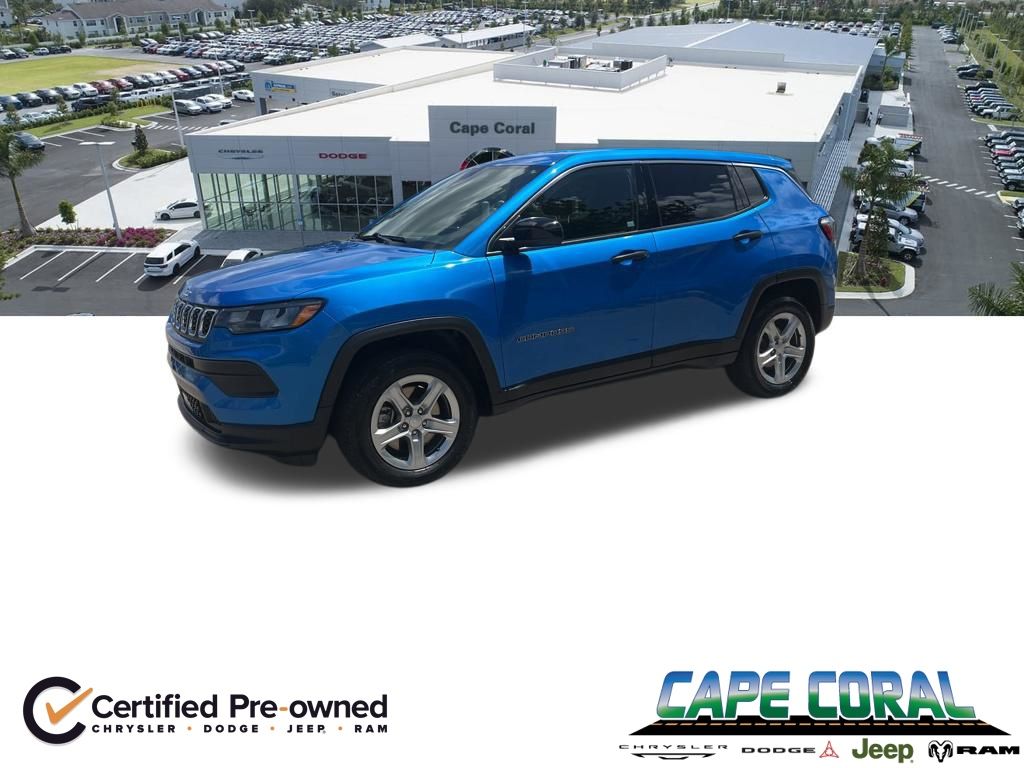 Hydro Blue Pearlcoat 2024 Jeep Compass Sport 4WD SUV / Crossover Four-Wheel Drive 8-Speed Automatic