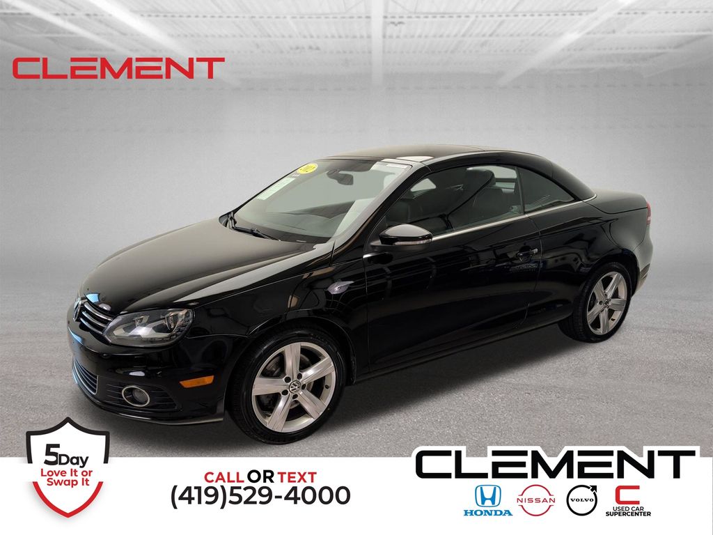 Black 2012 Volkswagen Eos Convertible Front-Wheel Drive 6-Speed Dual Clutch