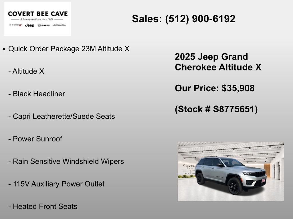 New Car 2025 Jeep Grand Cherokee  For Sale Under $40,000 In Austin, Texas