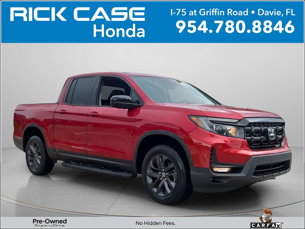 Red 2024 Honda Ridgeline Pickup Truck All-Wheel Drive 9-Speed Automatic