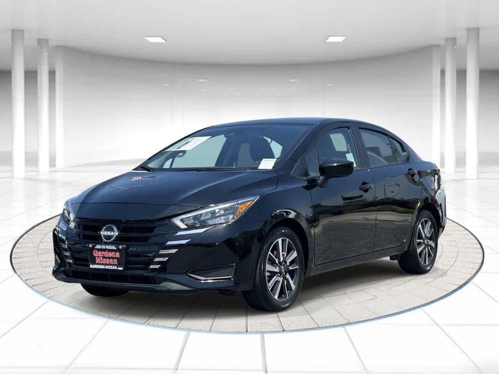Super Black 2025 Nissan Versa Sedan Front-Wheel Drive Continuously Variable Transmission