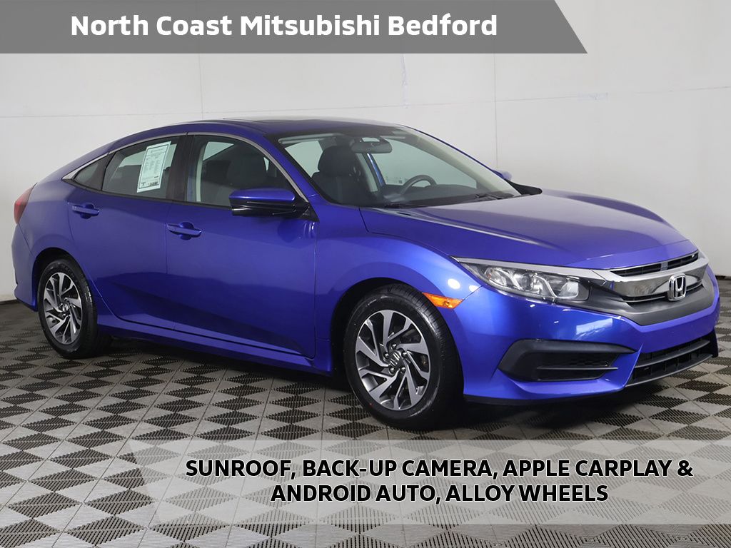 Aegean Blue Metallic 2017 Honda Civic EX Sedan Front-Wheel Drive Continuously Variable Transmission