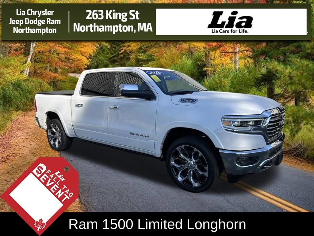 Ivory White Tri-Coat Pearlcoat 2019 RAM 1500 Pickup Truck Four-Wheel Drive 8-Speed Automatic