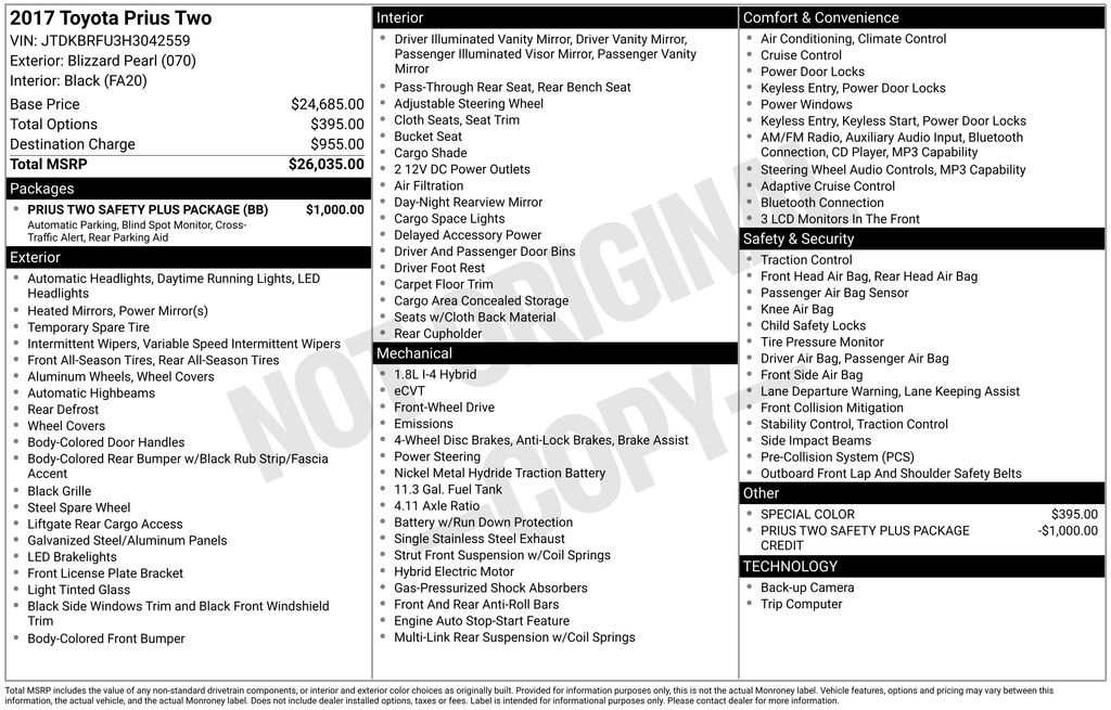 Used Car 2017 Toyota Prius  Four For Sale Under $10,000 In Austin, Texas