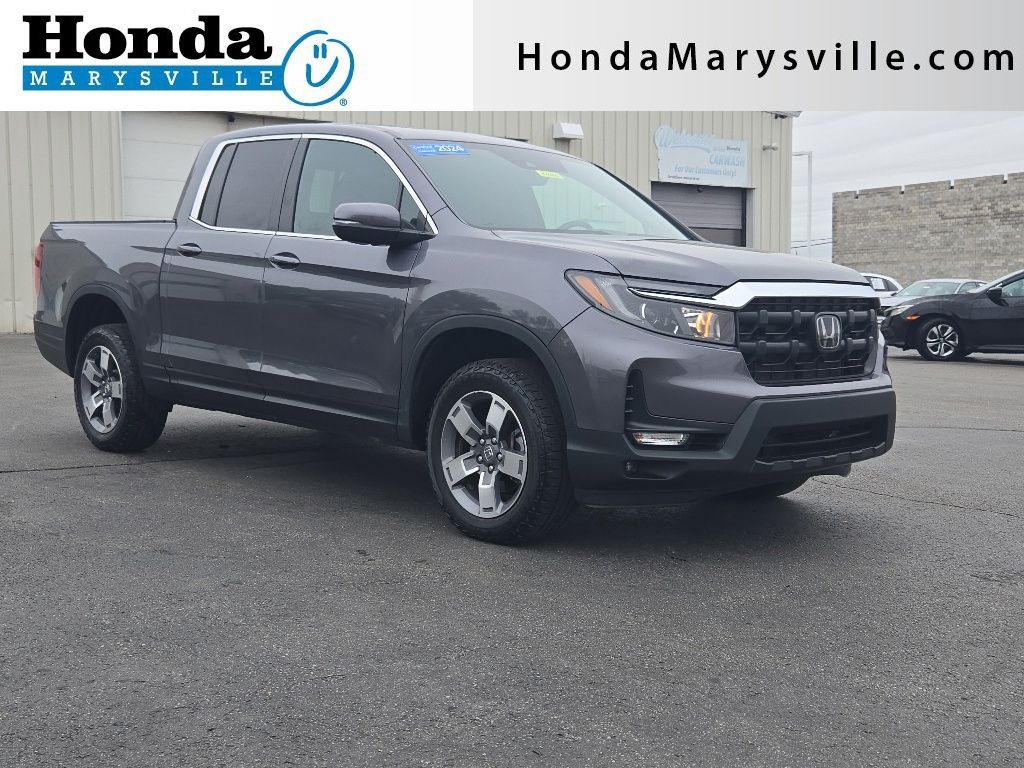 Gray (Modern Steel Metallic) 2024 Honda Ridgeline Pickup Truck All-Wheel Drive 9-Speed Automatic