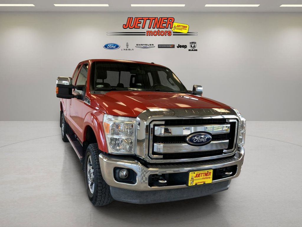 Vermillion Red 2011 Ford F-350 Super Duty Lariat SuperCab 4WD Pickup Truck Four-Wheel Drive Automatic