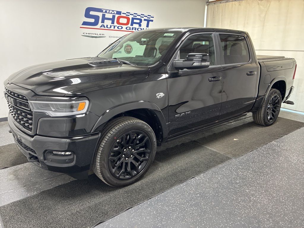 Diamond Black Crystal Pearlcoat 2026 RAM 1500 Limited Crew Cab 4WD Pickup Truck Four-Wheel Drive 8-Speed Automatic
