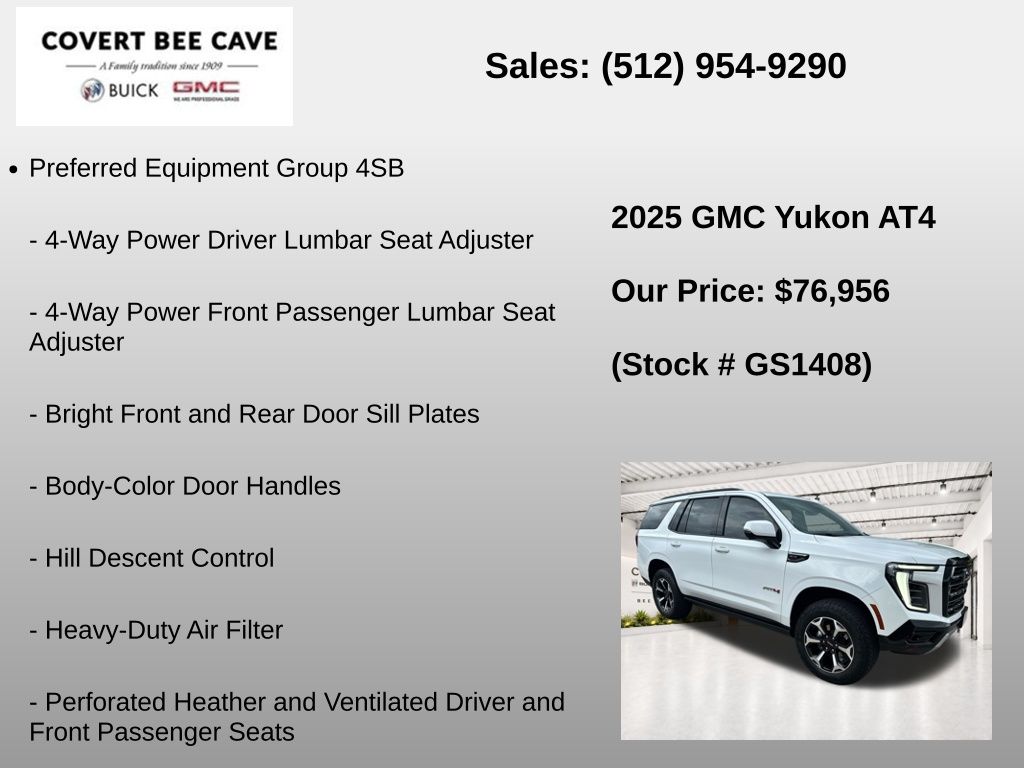 Used Car 2025 Gmc Yukon  At4 For Sale Under $80,000 In Austin, Texas