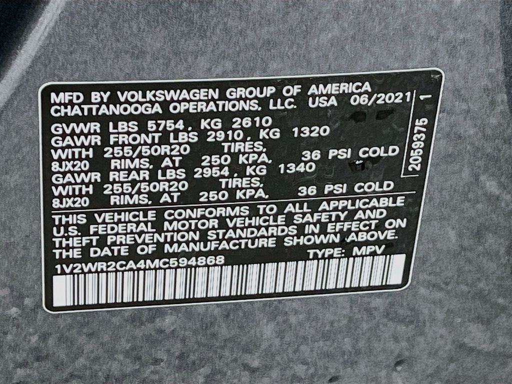 2021 Volkswagen Atlas 3.6L V6 SE w/Technology Gray at Bravo Nissan
