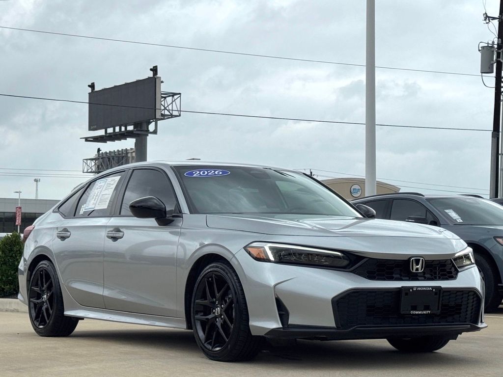 2026 Honda Civic Sport Silver at Classic Honda Galveston