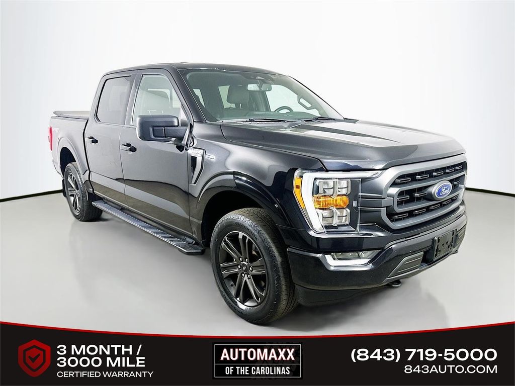 Agate Black Metallic 2022 Ford F-150 XLT SuperCrew 4WD Pickup Truck Four-Wheel Drive Automatic