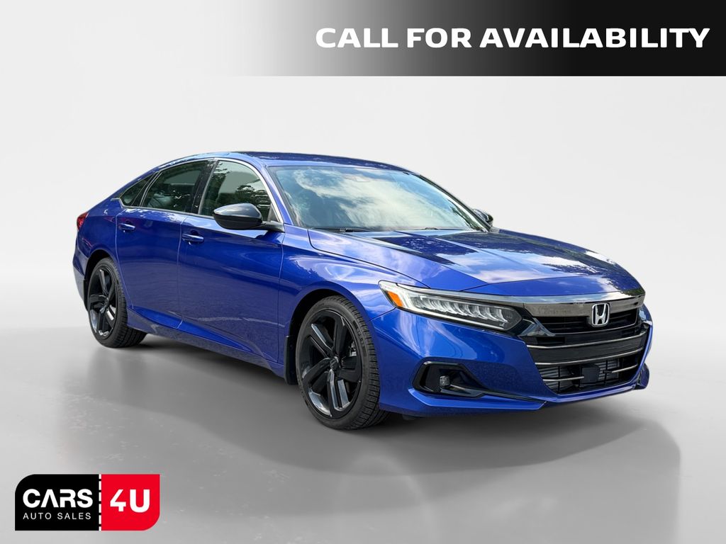 Blue 2021 Honda Accord Sedan Front-Wheel Drive Continuously Variable Transmission