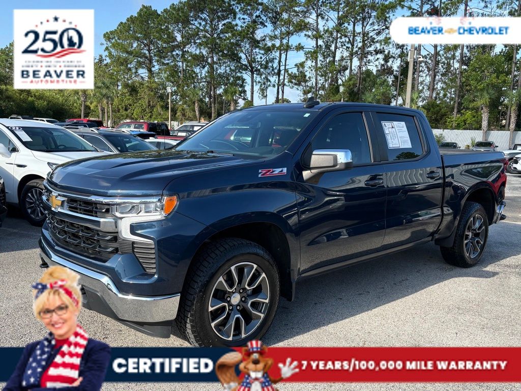 Blue Metallic 2023 Chevrolet Silverado 1500 Pickup Truck Four-Wheel Drive Automatic