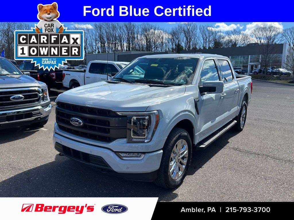 Avalanche Gray 2023 Ford F-150 Lariat SuperCrew 4WD Pickup Truck Four-Wheel Drive 10-Speed Automatic