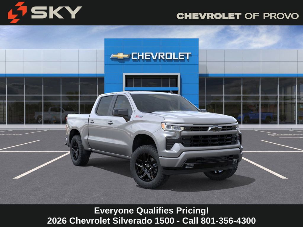 Sterling Gray Metallic 2026 Chevrolet Silverado 1500 RST Crew Cab 4WD Pickup Truck Four-Wheel Drive Automatic