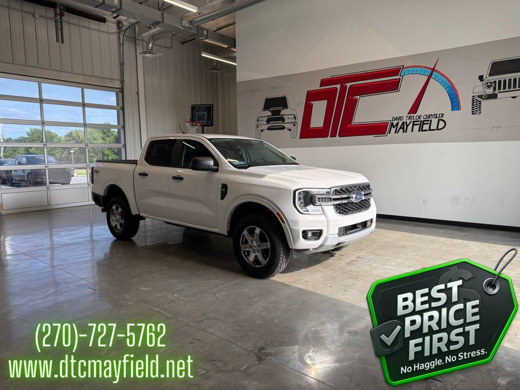 Oxford White 2025 Ford Ranger XLT SuperCrew 4WD Pickup Truck Four-Wheel Drive Automatic