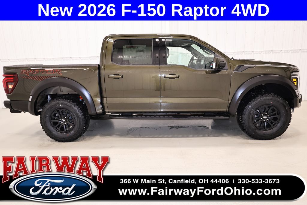 Shelter Green 2026 Ford F-150 Raptor SuperCrew 4WD Pickup Truck Four-Wheel Drive Automatic