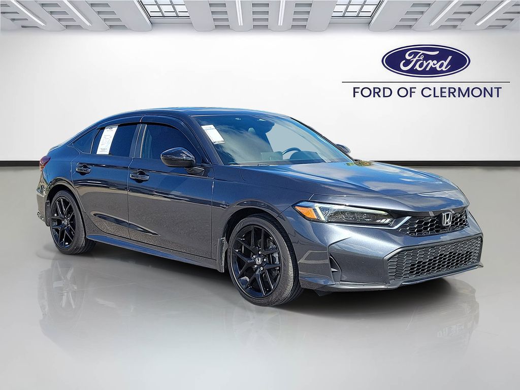 Meteorite Gray Metallic 2025 Honda Civic Hybrid Sedan Front-Wheel Drive Continuously Variable Transmission