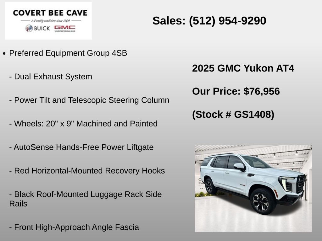 Used Car 2025 Gmc Yukon  At4 For Sale Under $80,000 In Austin, Texas