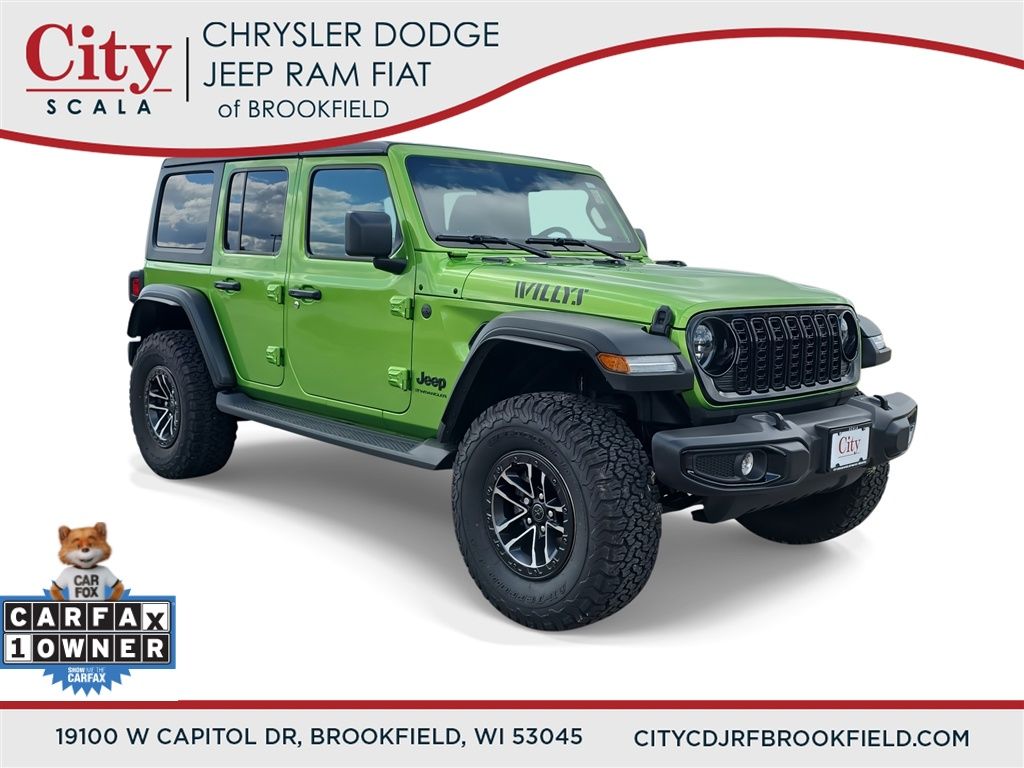Mojito Clearcoat 2025 Jeep Wrangler Willys 4-Door 4WD SUV / Crossover Four-Wheel Drive 8-Speed Automatic
