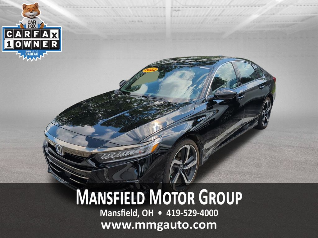 Crystal Black Pearl 2022 Honda Accord Hybrid Sedan Front-Wheel Drive Continuously Variable Transmission