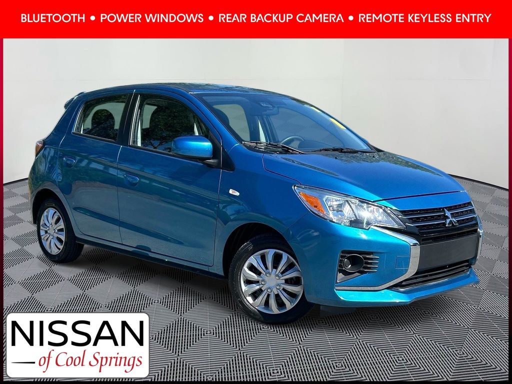 Sapphire Blue Metallic 2024 Mitsubishi Mirage LE FWD Hatchback Front-Wheel Drive Continuously Variable Transmission