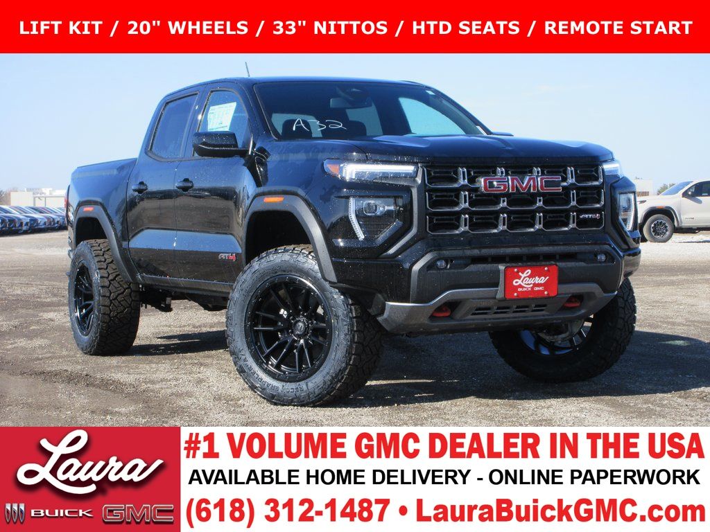 Onyx Black 2026 GMC Canyon AT4 Crew Cab 4WD Pickup Truck Four-Wheel Drive 8-Speed Automatic