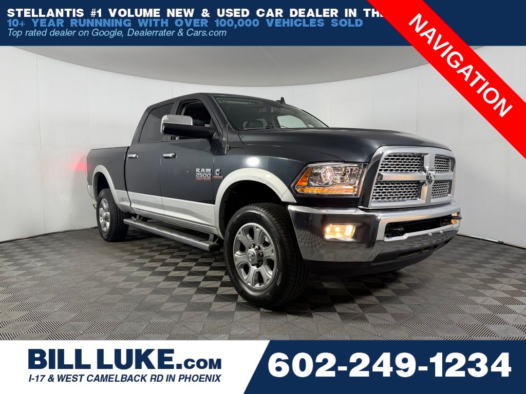 Gray (Maximum Steel Metallic Clearcoat) 2015 RAM 2500 Laramie Crew Cab 4WD Pickup Truck Four-Wheel Drive 6-Speed Automatic