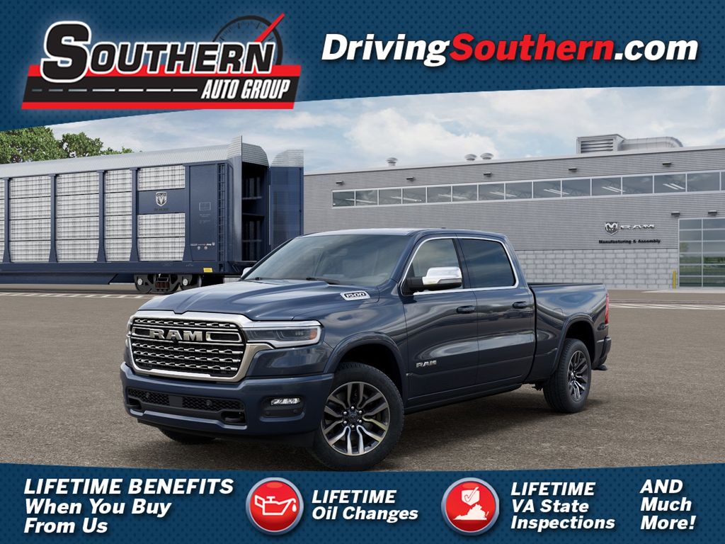 Forged Blue Metallic 2026 RAM 1500 Pickup Truck Four-Wheel Drive 8-Speed Automatic