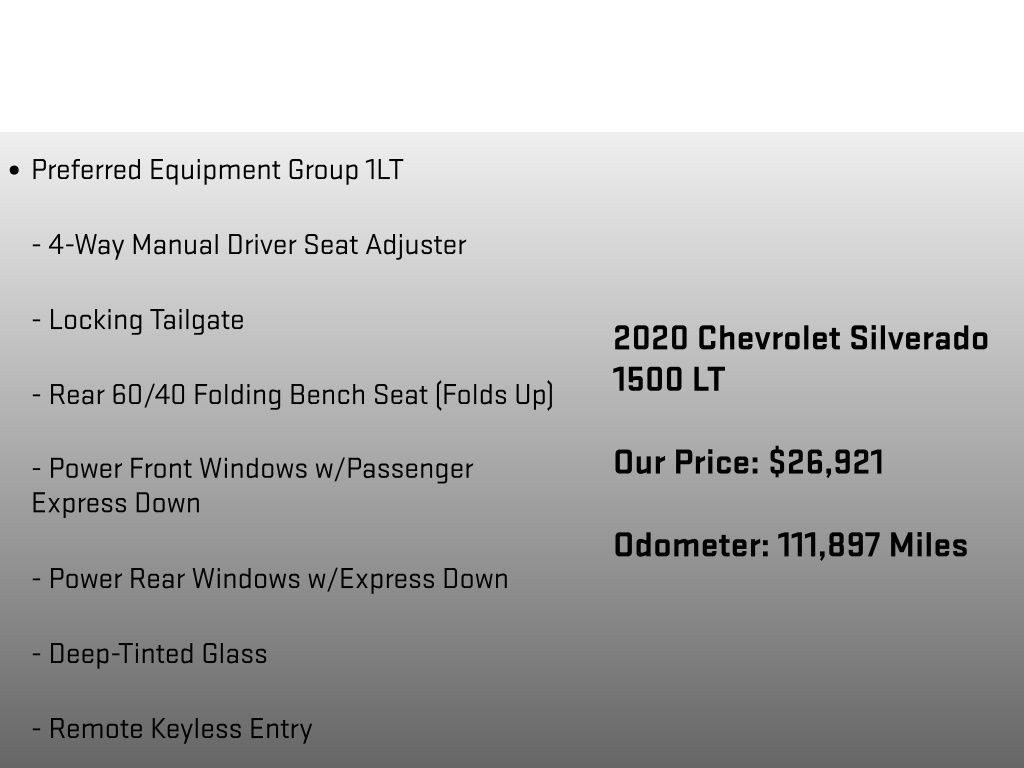 2020 Chevrolet Silverado 1500 LT Black at Klick Lewis Buick Chevrolet