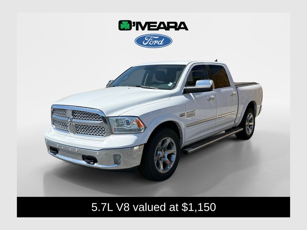Bright White Clearcoat 2016 RAM 1500 Laramie Crew Cab 4WD Pickup Truck Four-Wheel Drive 8-Speed Automatic