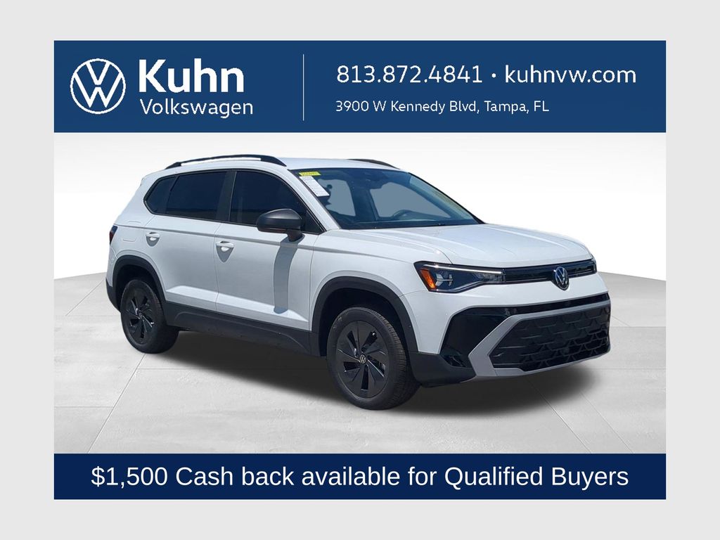 Pure White 2026 Volkswagen Taos SUV / Crossover Front-Wheel Drive 8-Speed Automatic