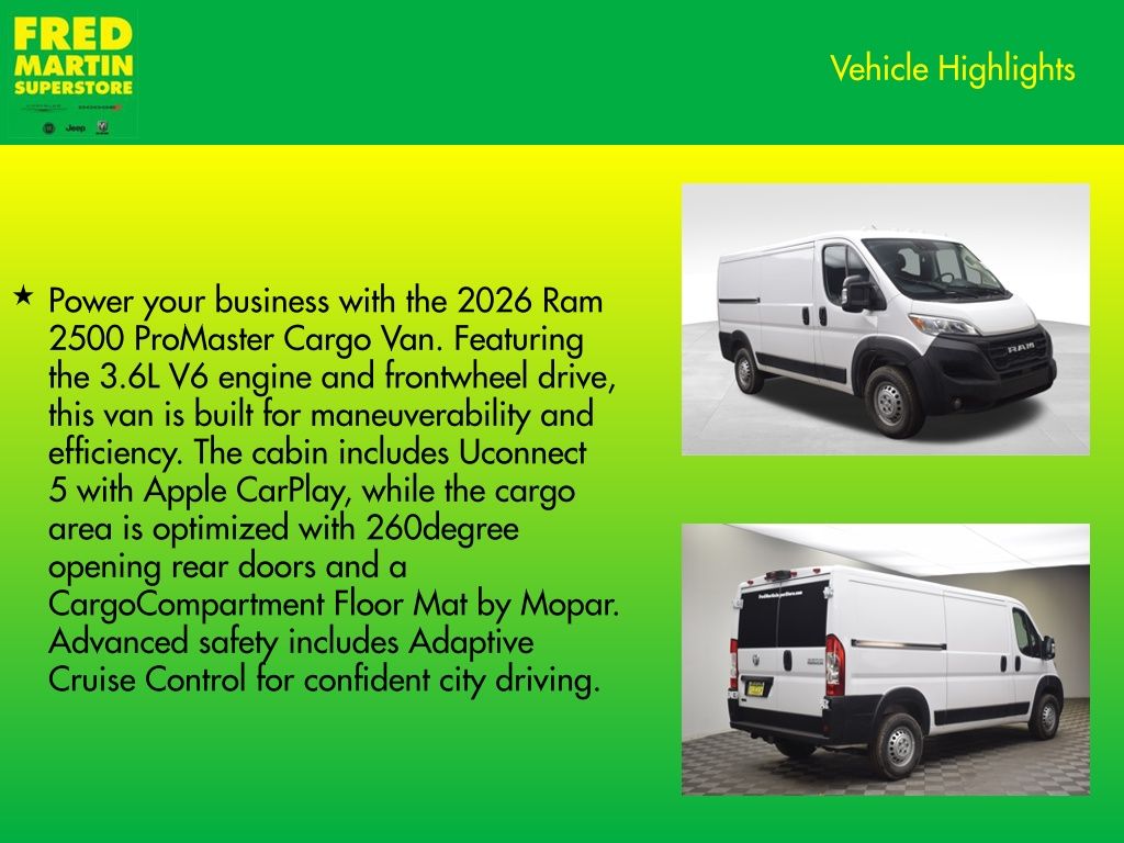 new 2026 Ram ProMaster 2500 car, priced at $43,965