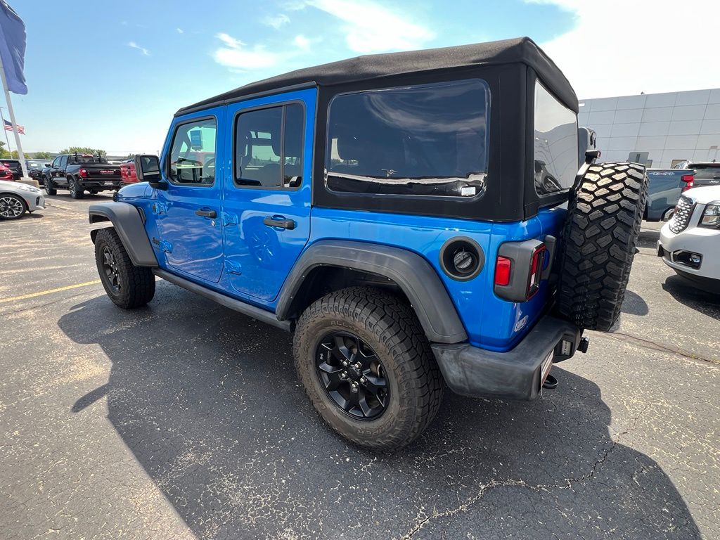 Used 2021 Hydro Blue Pearl Coat Jeep Unlimited Willys image 3