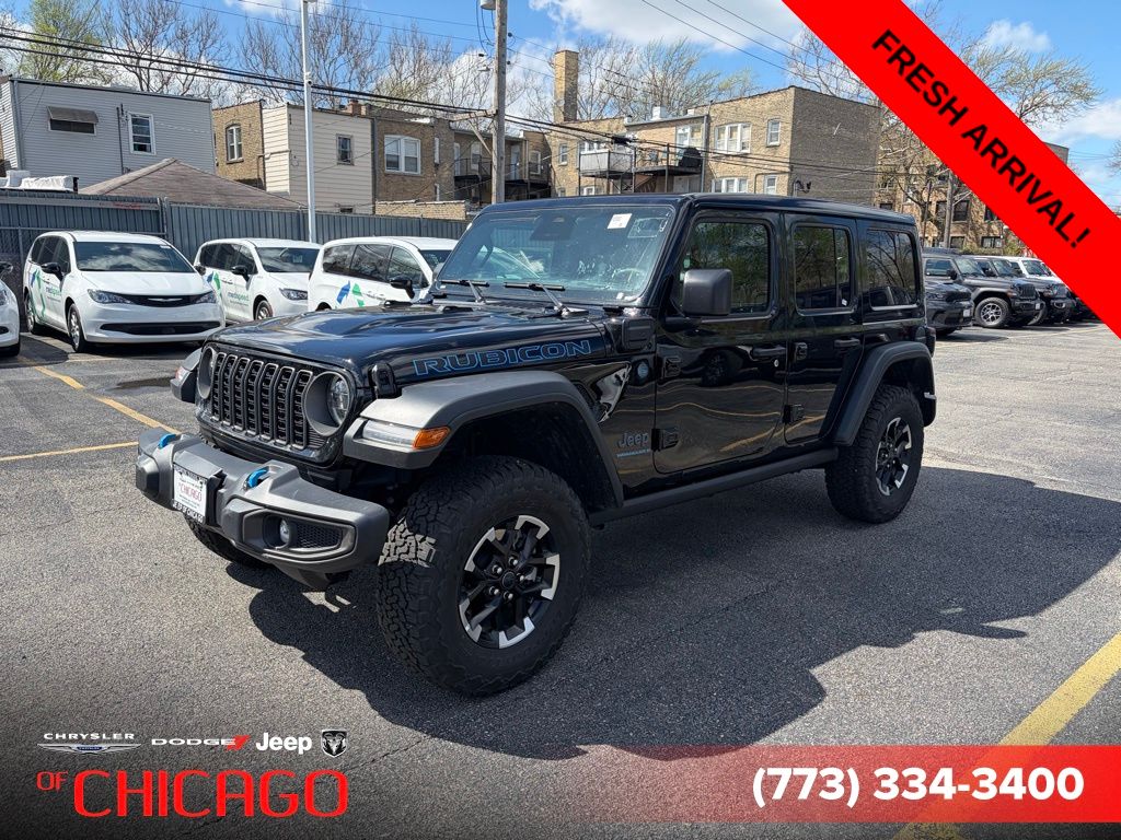 Black Clearcoat 2025 Jeep Wrangler 4xe Rubicon 4WD SUV / Crossover Four-Wheel Drive 8-Speed Automatic