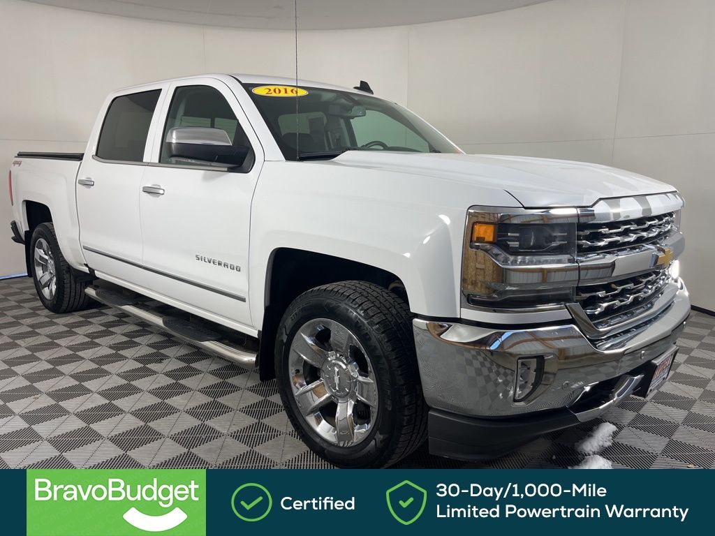 Summit White 2016 Chevrolet Silverado 1500 LTZ Crew Cab 4WD Pickup Truck Four-Wheel Drive 8-Speed Automatic Overdrive