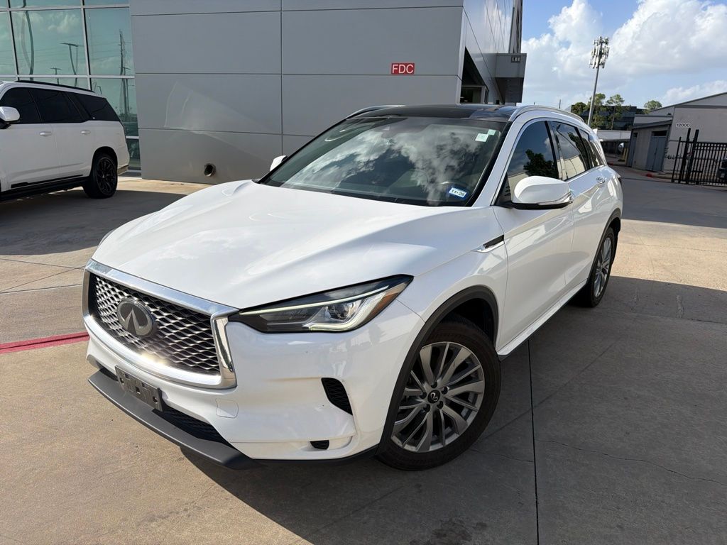 2023 INFINITI QX50 LUXE White at Bayway Chrysler Dodge Jeep Ram