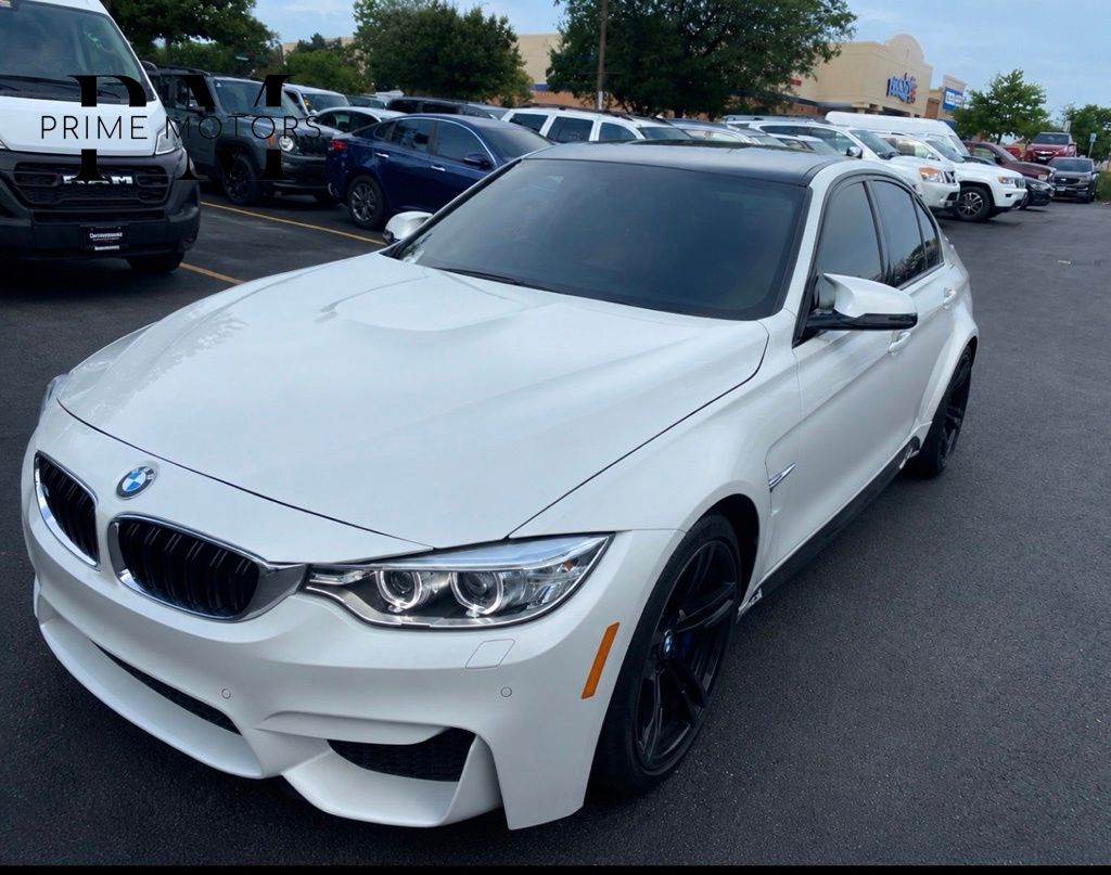 White Metallic 2017 BMW M3 Sedan Rear-Wheel Drive 6-Speed Manual