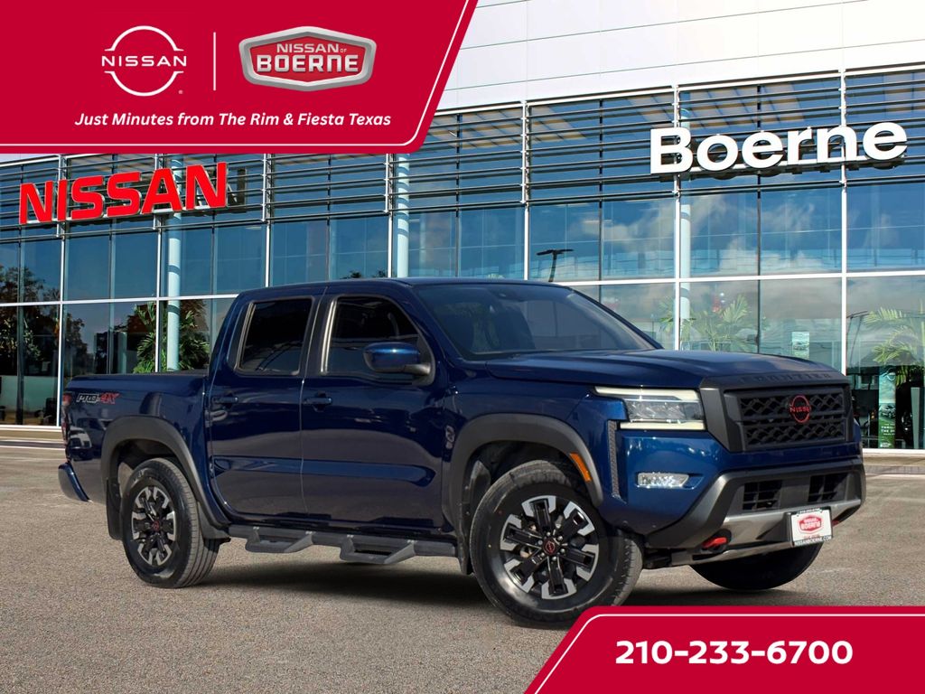 Deep Blue Pearl 2023 Nissan Frontier Pickup Truck Four-Wheel Drive 9-Speed Automatic