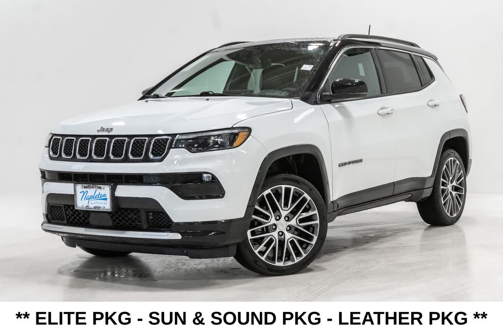 Bright White Clearcoat 2023 Jeep Compass Limited 4WD SUV / Crossover Four-Wheel Drive 8-Speed Automatic