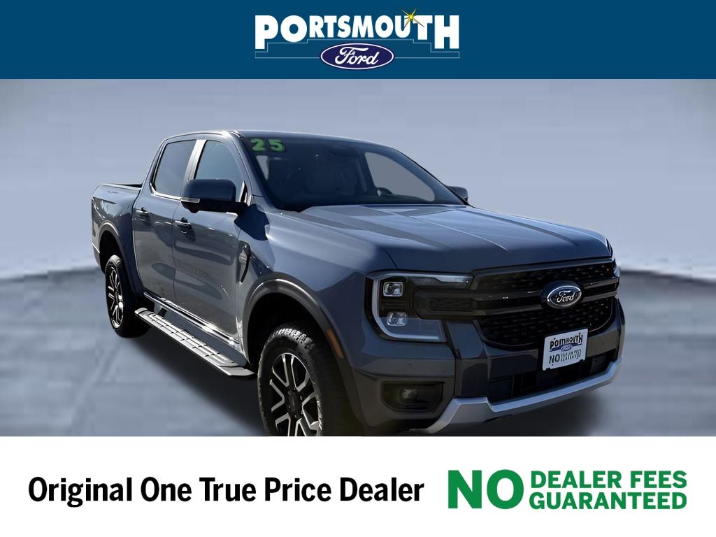 Blue (Azure Gray Metallic) 2025 Ford Ranger Lariat SuperCrew 4WD Pickup Truck Four-Wheel Drive Automatic